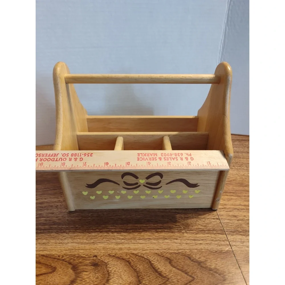 Wooden Cottage Core Craft, Remote Caddy. Or Napkin &  Silverware Painted